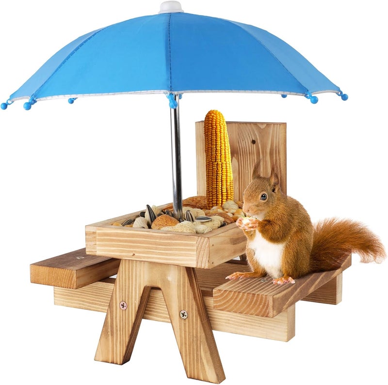 Gnodry Squirrel Picnic Table Feeder Replacement Mini Umbrella for Outside (Blue) - Image 5